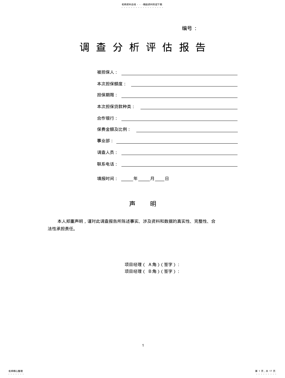 2022年担保项目调查分析评估报告 .pdf_第1页