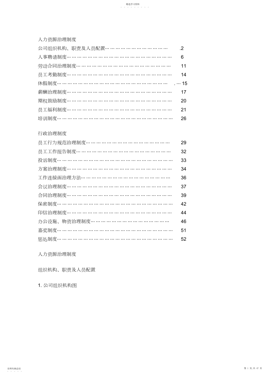 2022年房地产企业人力资源管理制度.docx_第1页