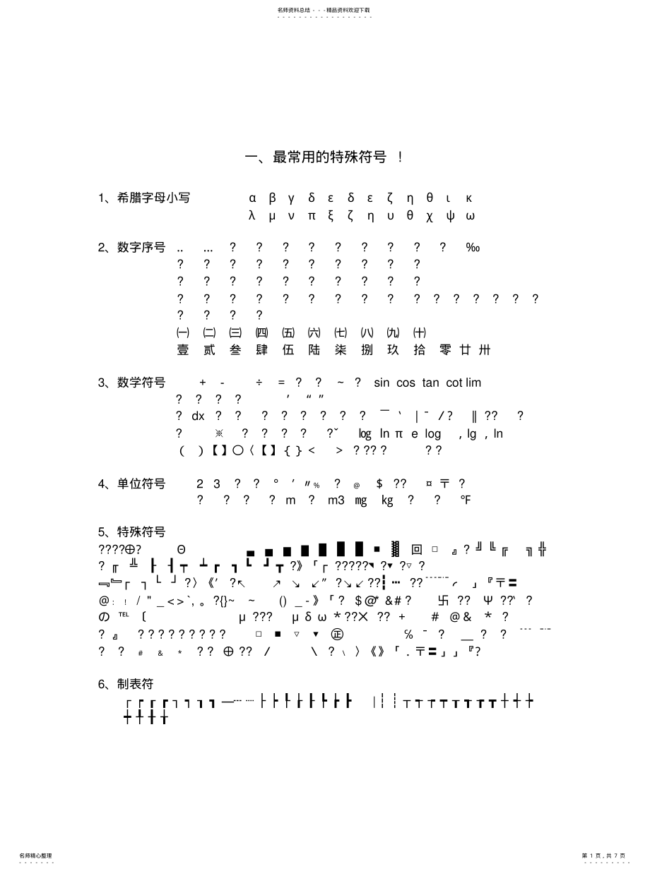 2022年2022年各种符号 .pdf_第1页