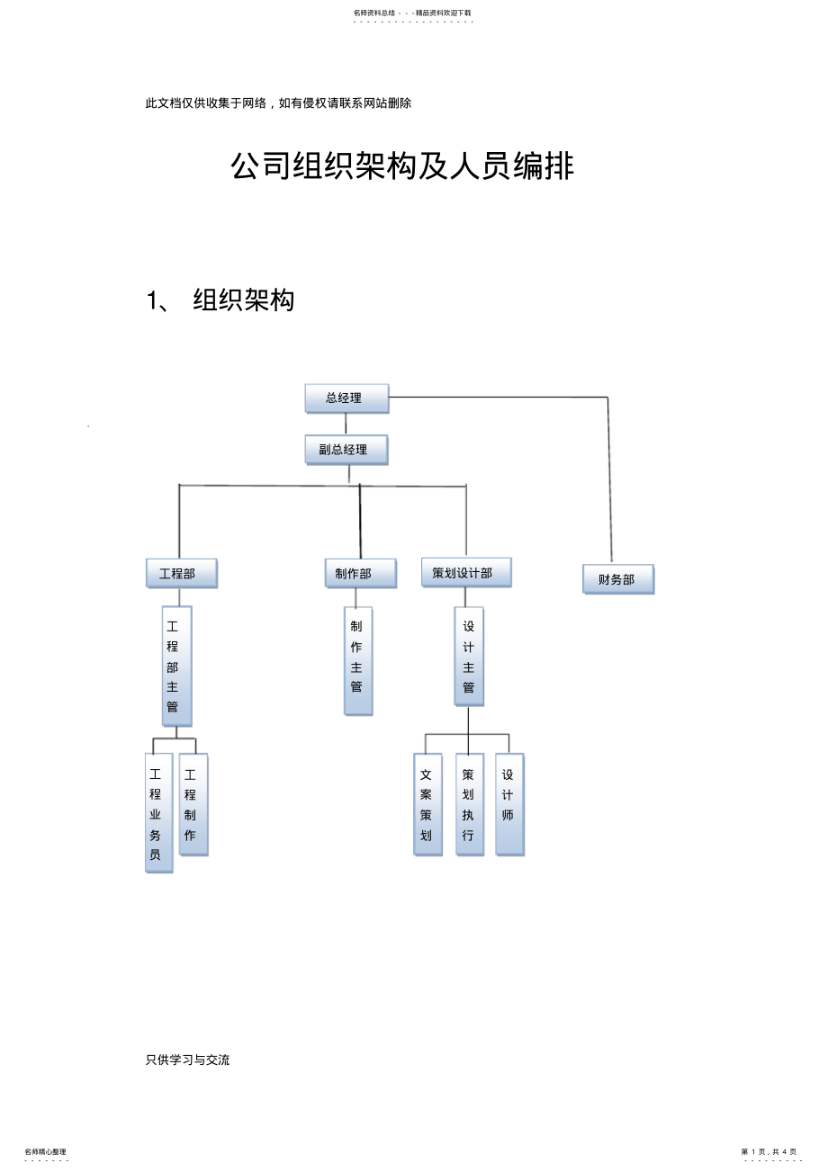 2022年2022年广告公司组织框架图教程文件 .pdf_第1页