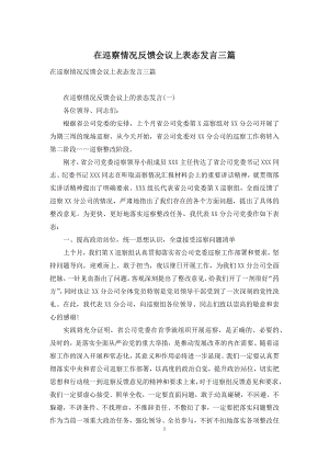 在巡察情况反馈会议上表态发言三篇.docx