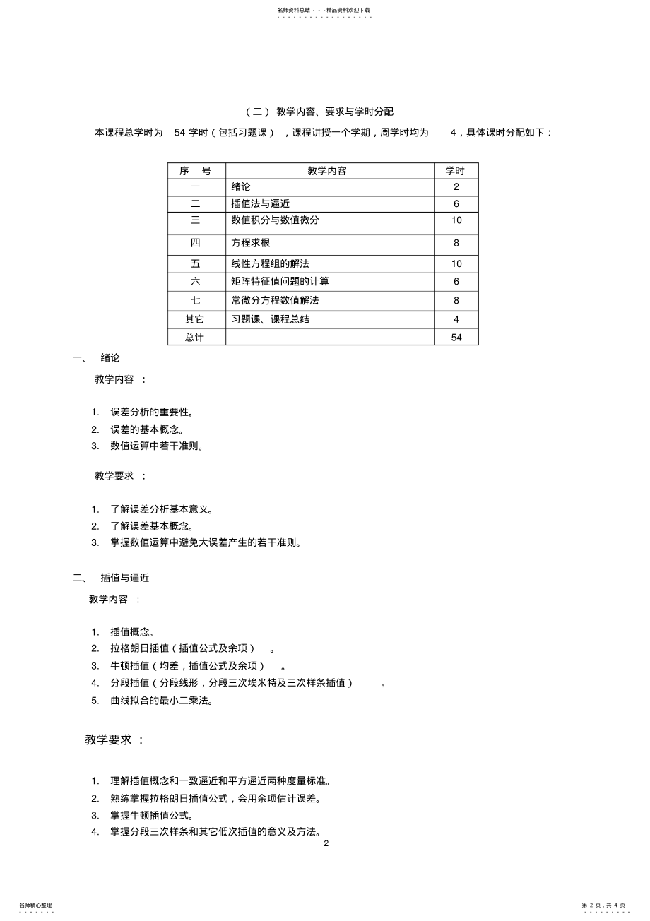 2022年数值分析教学大纲 .pdf_第2页