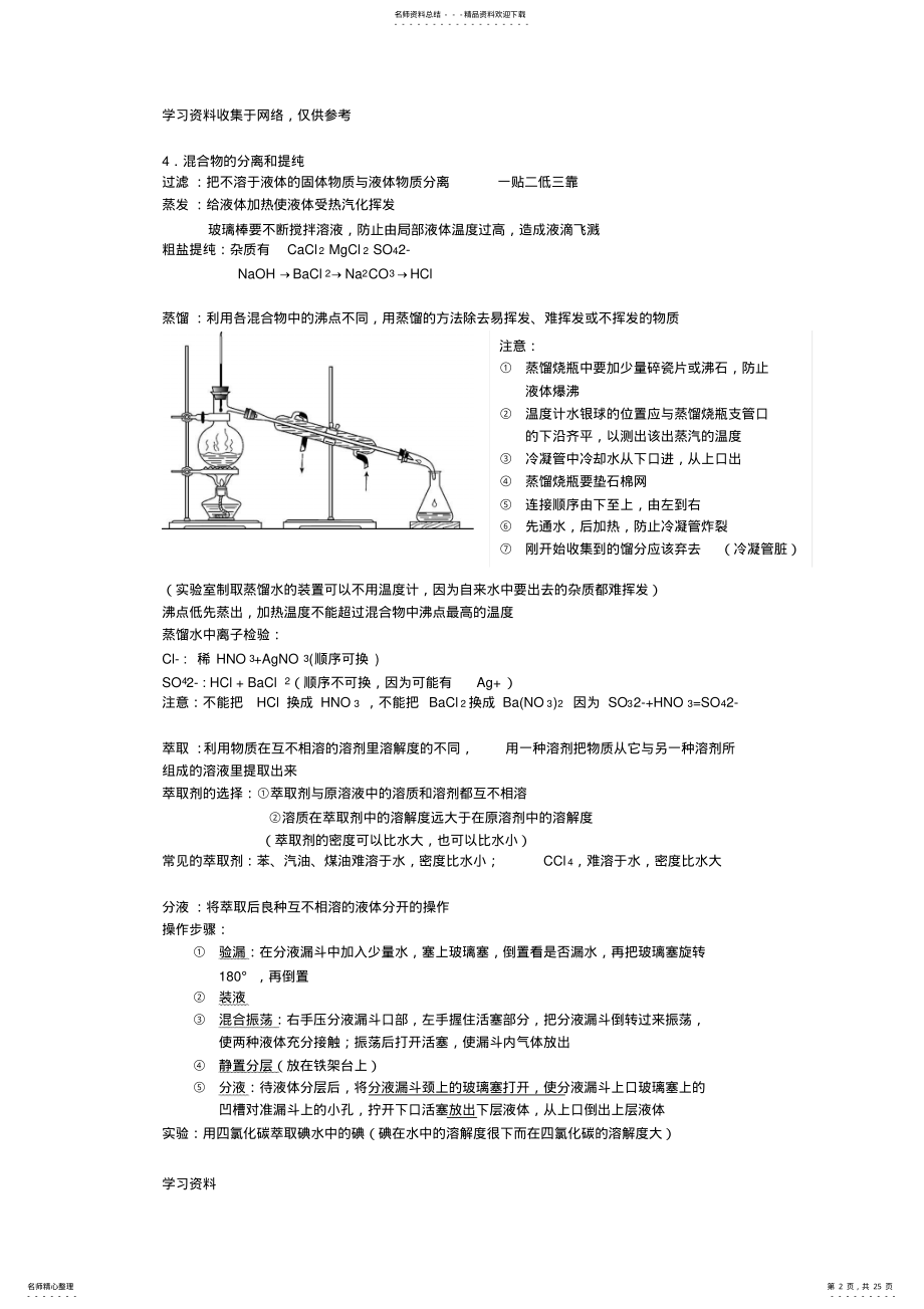 2022年2022年化学必修一笔记整理终极版 .pdf_第2页