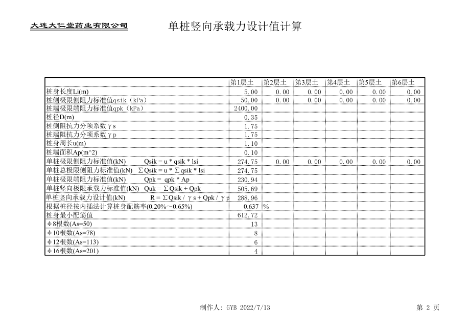 灌注桩及大直径桩竖向承载力设计值(旧)-自动计算表格.xls_第2页