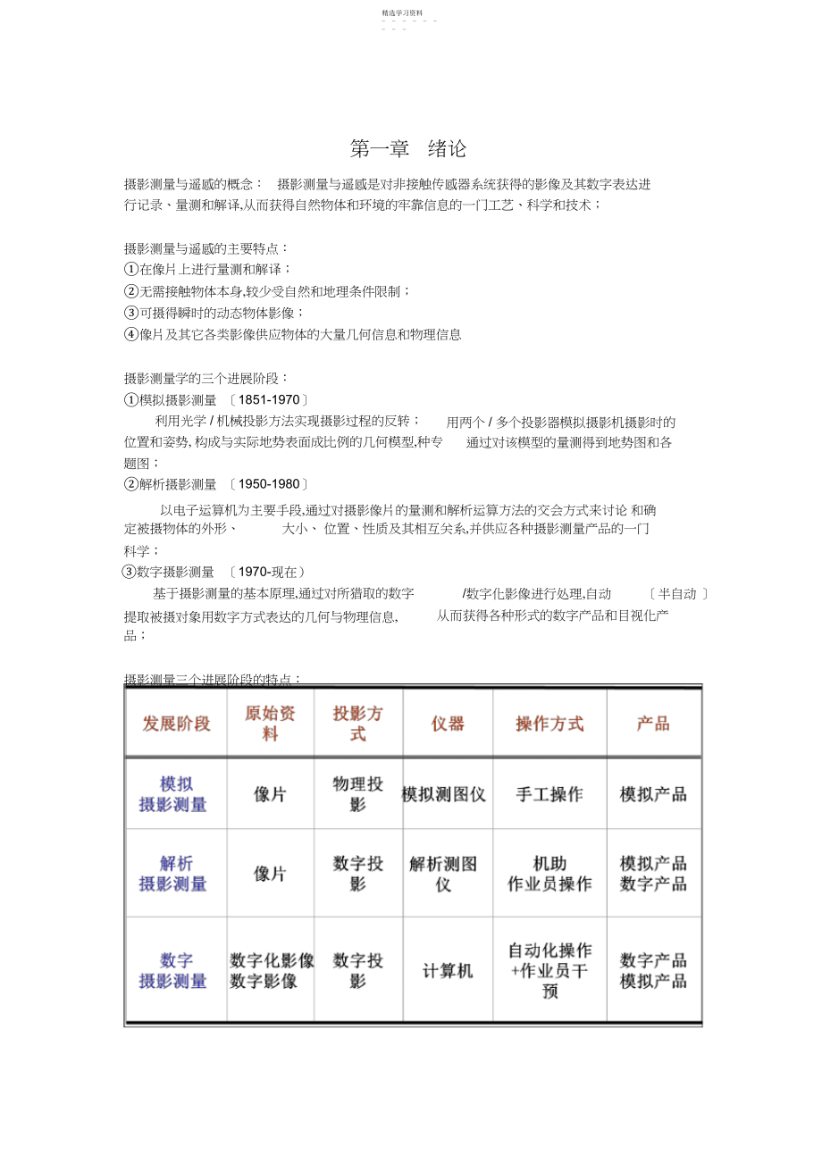 2022年数字摄影测量知识点总结.docx_第1页