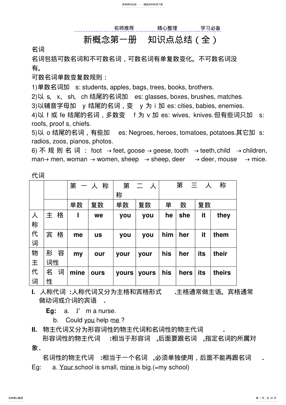 2022年新概念第一册知识点总结讲解 .pdf_第1页