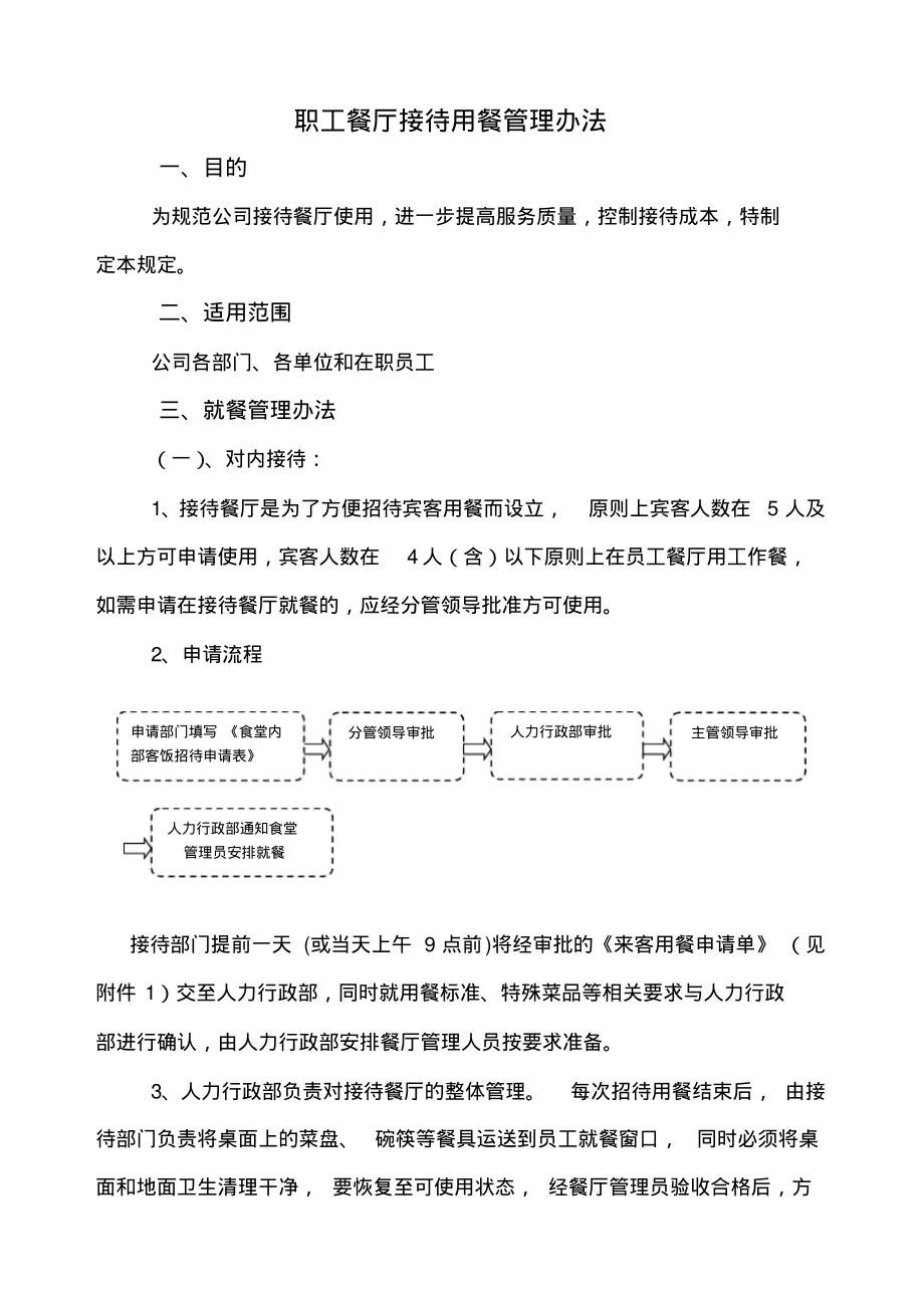 职工餐厅接待用餐管理办法.pdf_第1页