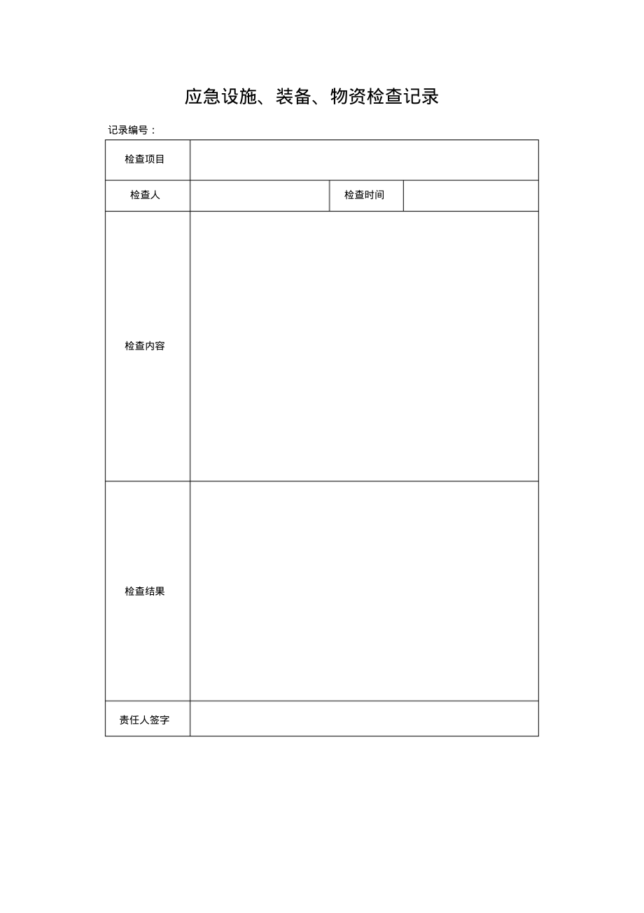 企业安全生产标准化应急设施、装备、物资检查记录1.pdf_第1页