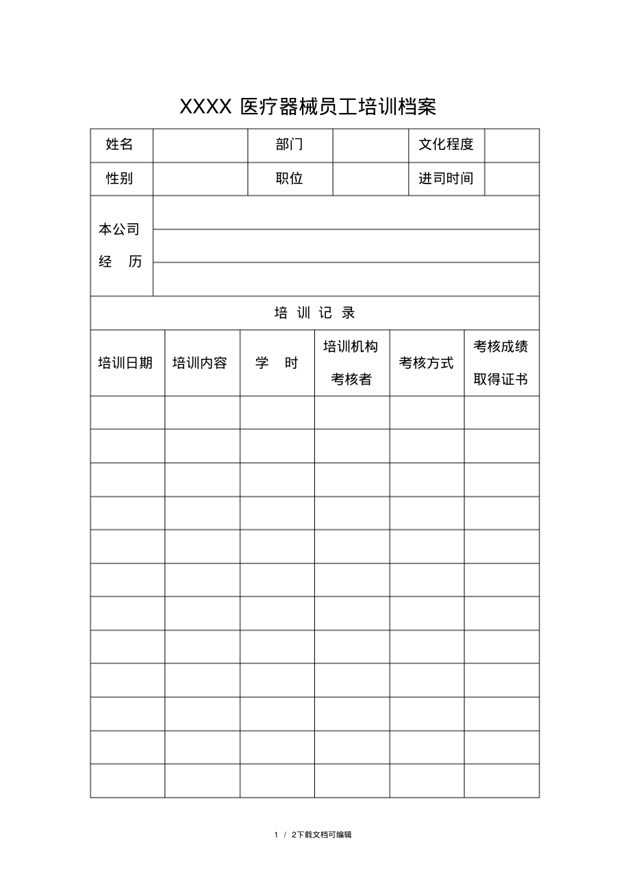 医疗器械员工培训档案.pdf_第1页