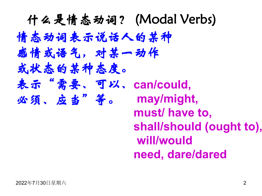 高一英语英语必修3Unit1语法情态动词ppt课件.ppt_第2页