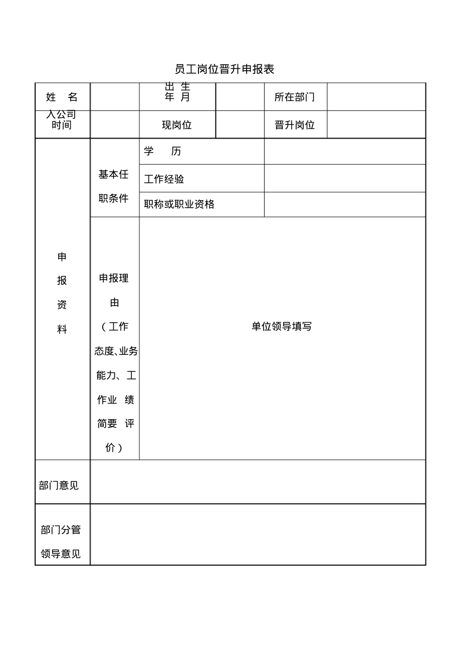 员工岗位晋升申报表.pdf_第1页