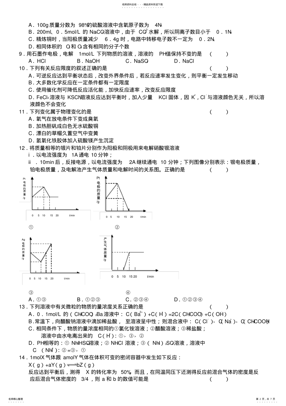 2022年2022年江西省南昌市高三年级调研测试化学试题 .pdf_第2页