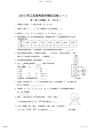 2022年2022年江苏高考数学模拟试卷 .pdf