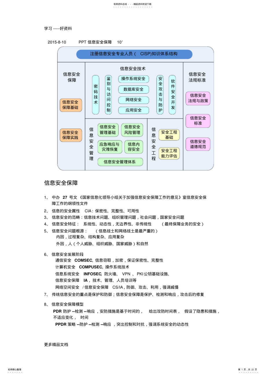 2022年最新CISP培训笔记 .pdf_第1页