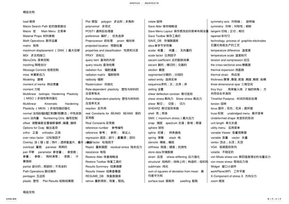 2022年最新ansys生词大全 .pdf_第2页