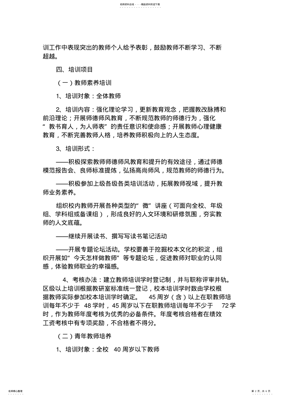 2022年2022年教师培训工作方案 .pdf_第2页