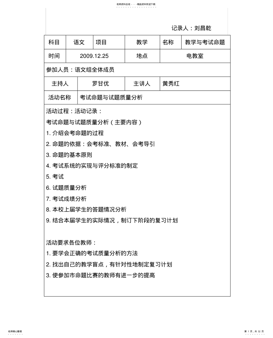 2022年2022年教研活动情况记录表 .pdf_第1页