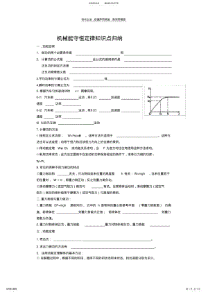 2022年2022年机械能守恒定律知识点归纳 .pdf