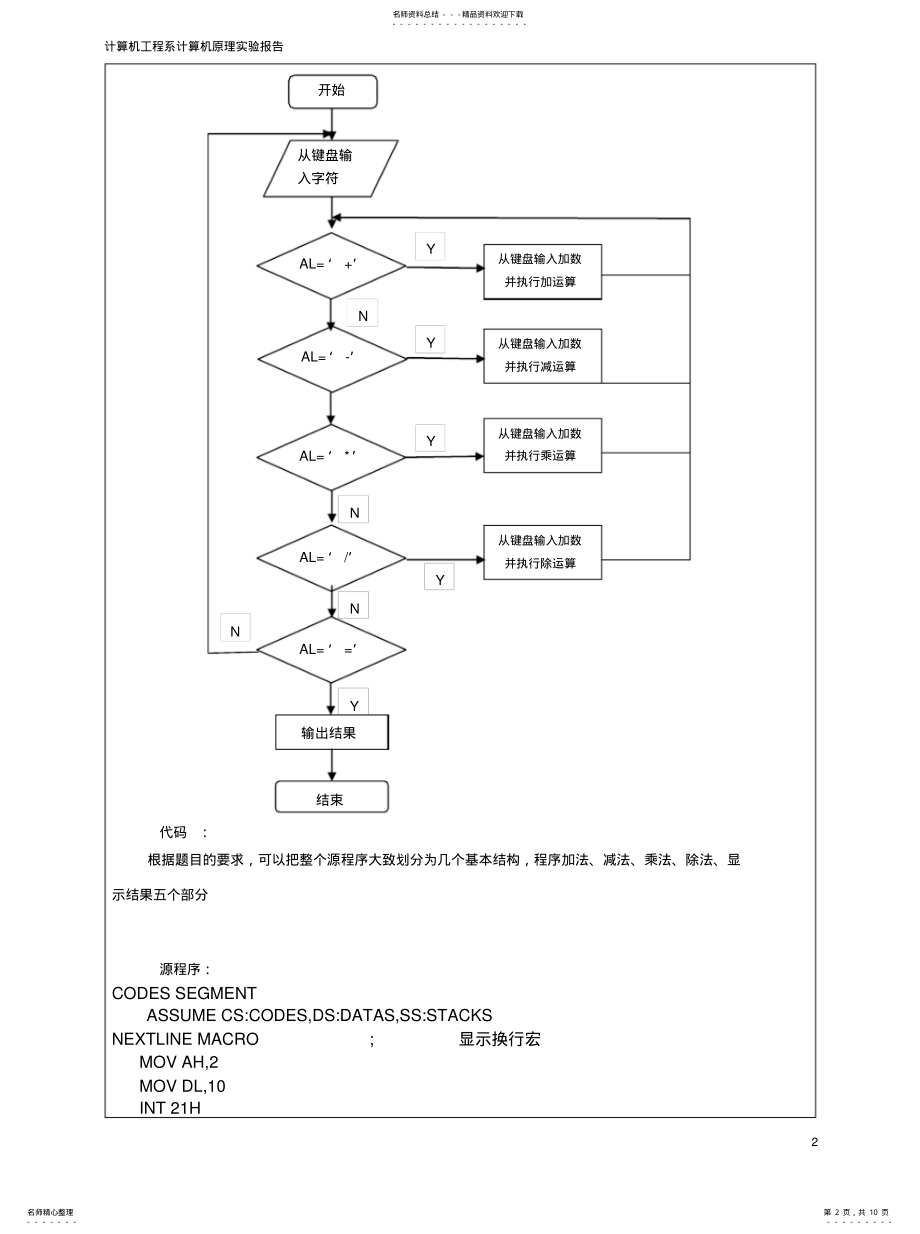 2022年2022年汇编实验之四则运算 .pdf_第2页