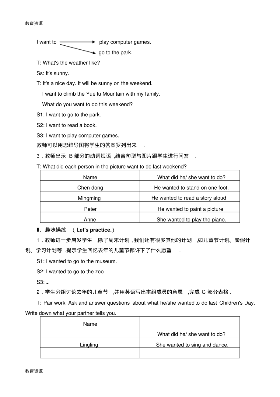 【教育资料】六年级下册英语教案Unit6Annewantedtodance第二课时湘少版学习专用.pdf_第2页