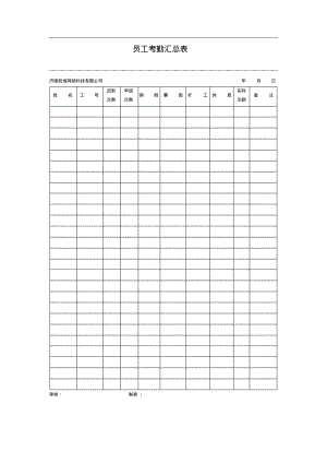 员工考勤汇总表范本.pdf