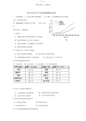 2022年普通高中学业水平考试地理模拟试卷.docx