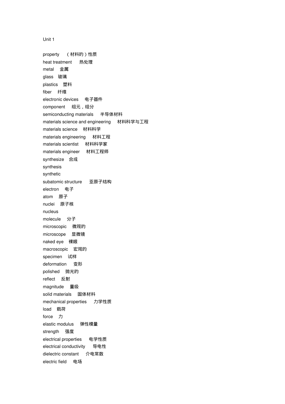 材料专业常用术语英语单词表.pdf_第1页