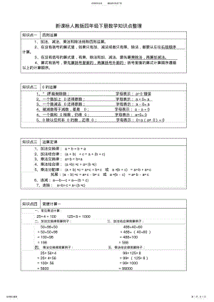 2022年新课标人教版四年级下册数学知识点整理,推荐文档 .pdf