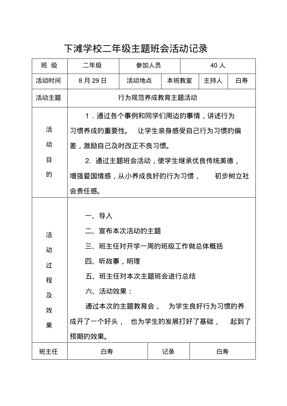 民族团结主题班会记录.pdf_第1页