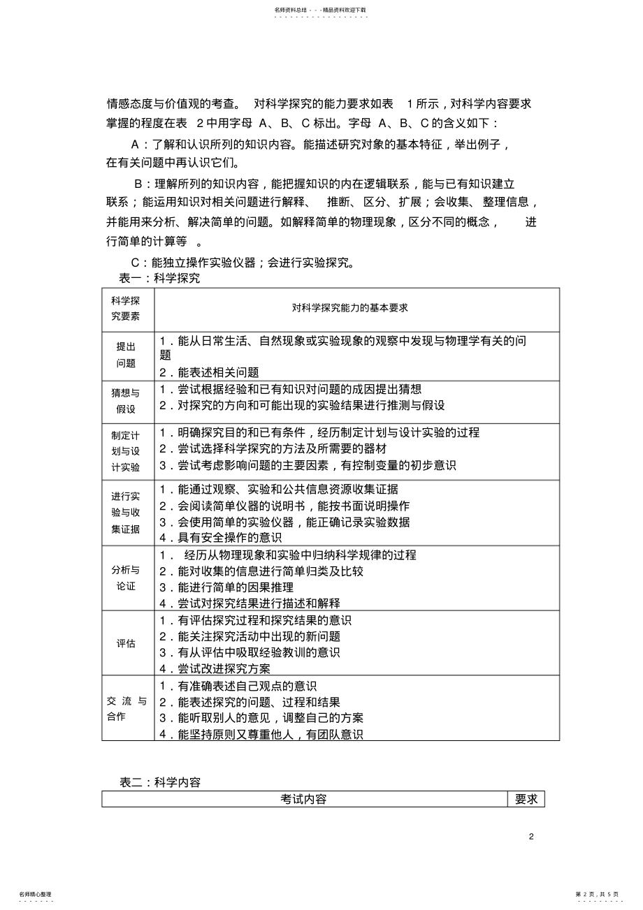 2022年2022年河北省中考考试说明 .pdf_第2页