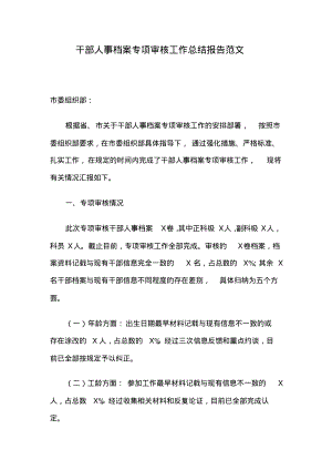 干部人事档案专项审核工作总结报告范文.pdf