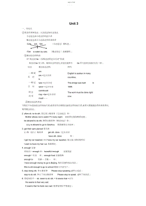 2022年新目标九年级英语单元知识点、短语及句型总结Unitunit.docx