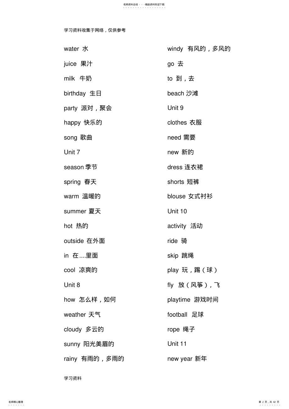 沪教牛津版小学一至六年级英语单词汇总 .pdf_第2页