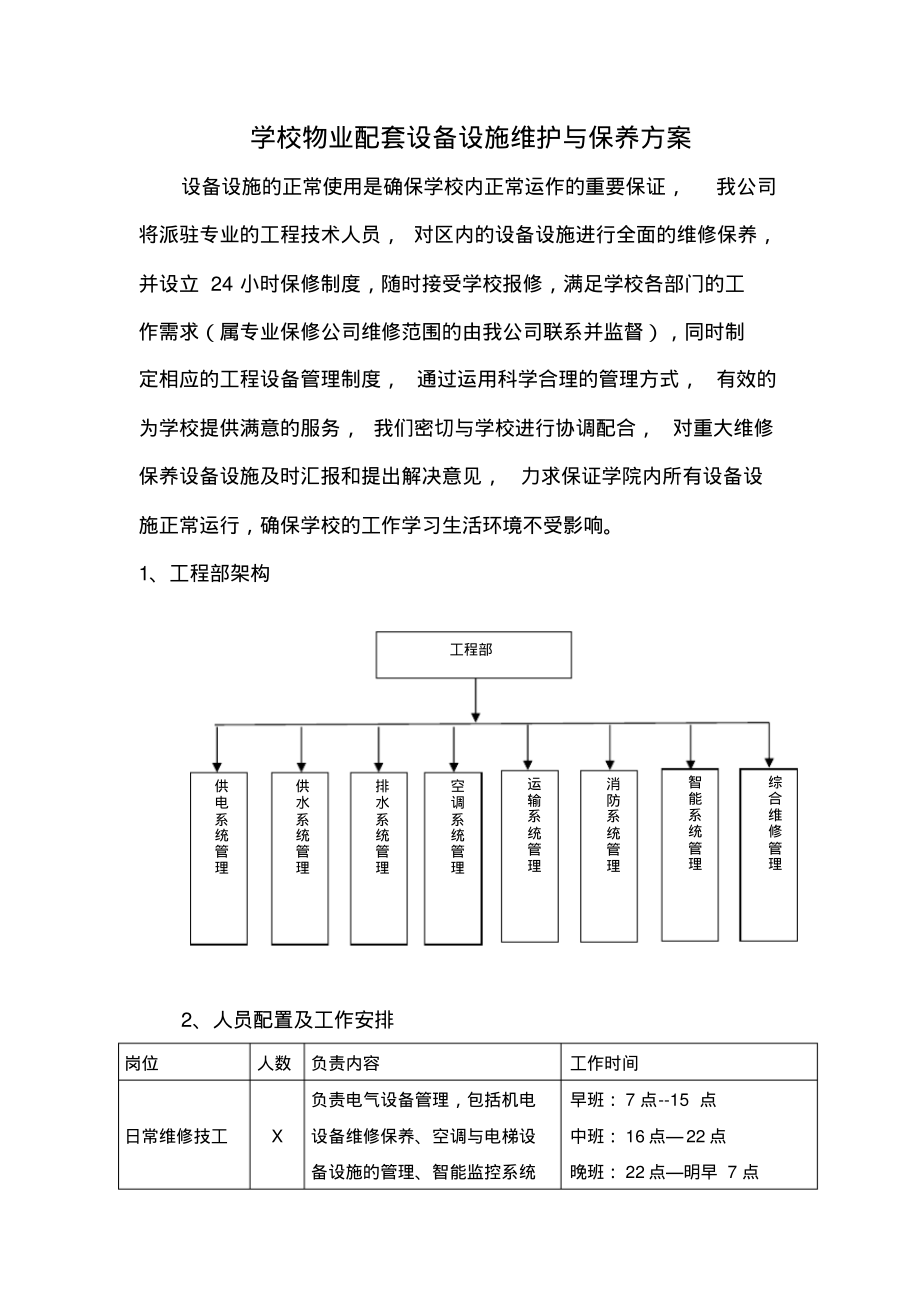 学校物业配套设备设施维护与保养方案.pdf_第1页