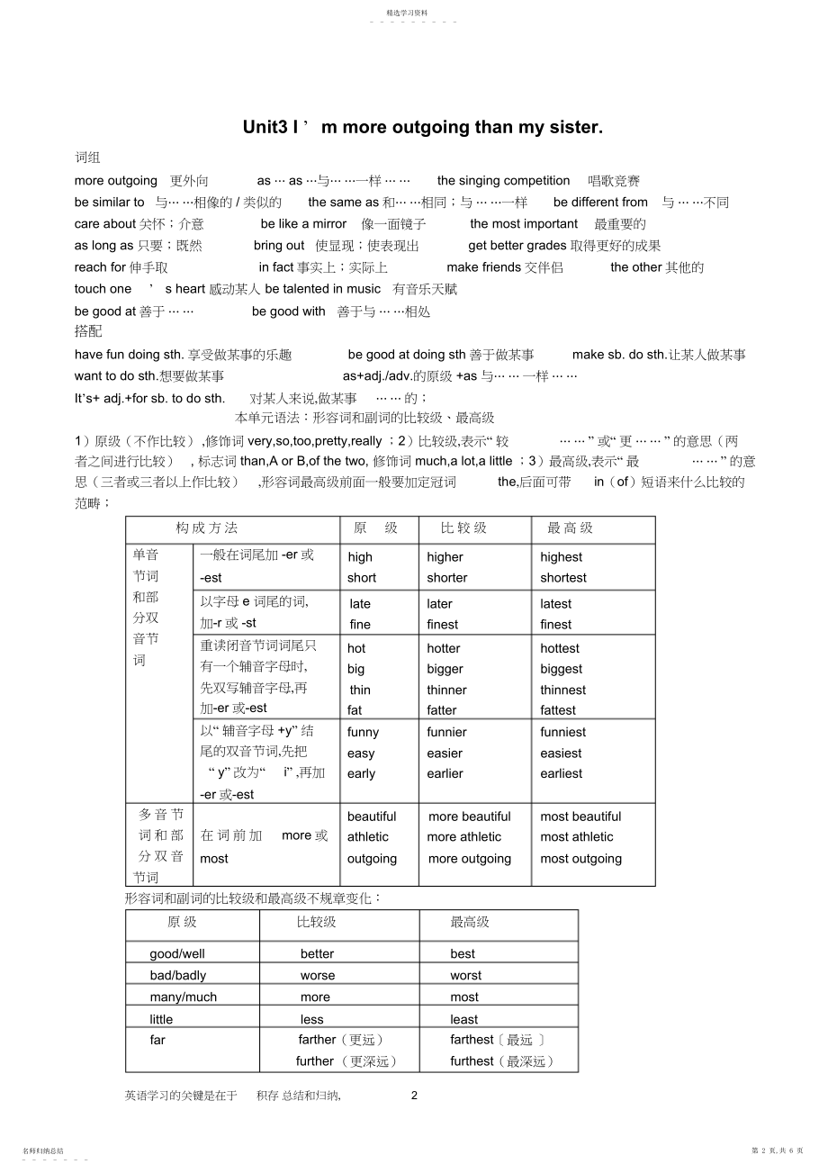 2022年新版英语人教版八年级上册各单元知识点.docx_第2页