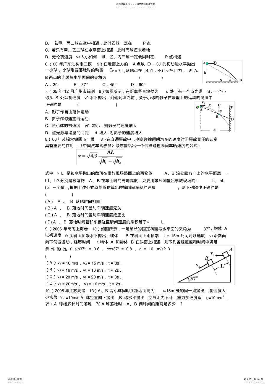 2022年曲线运动历年高考题 .pdf_第2页