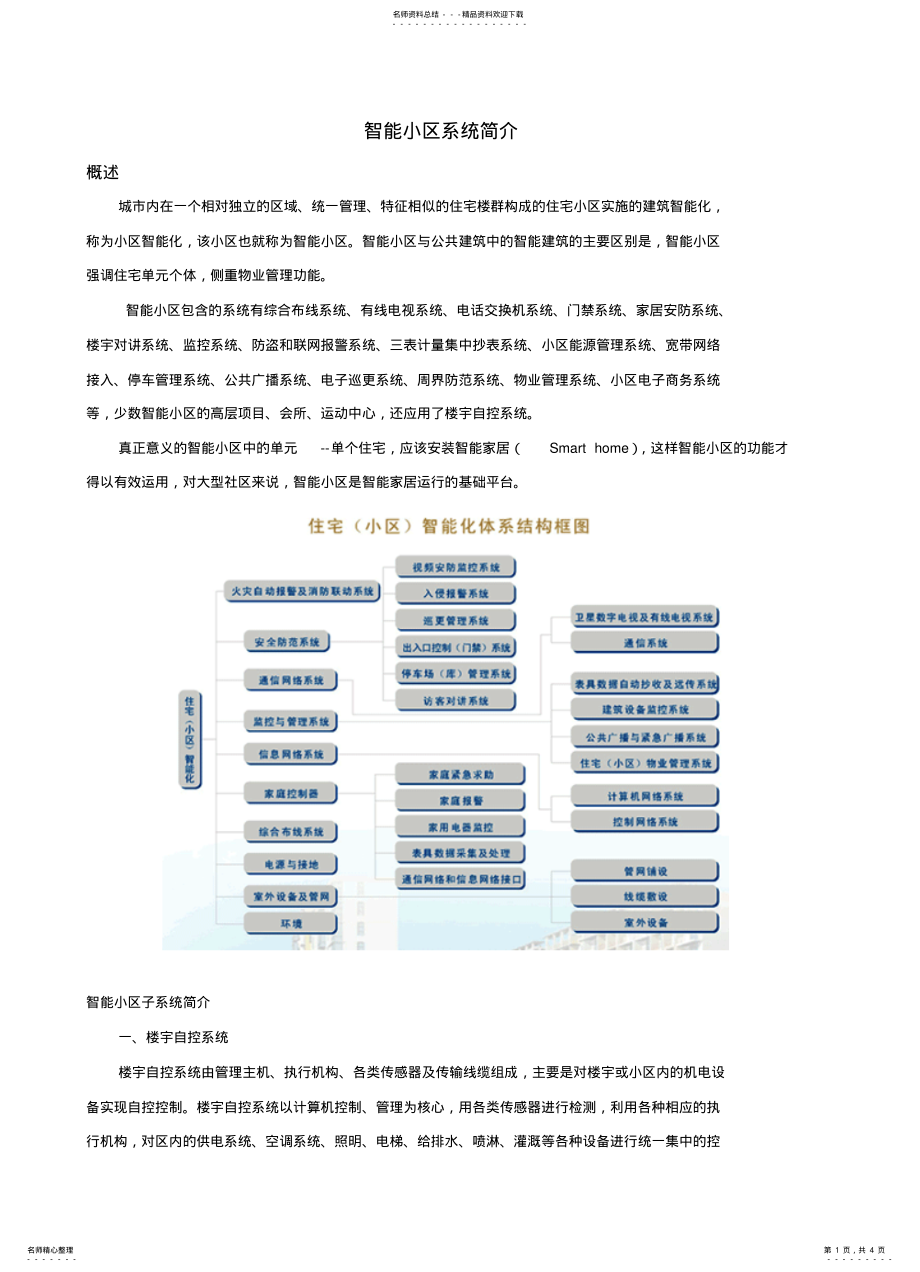 2022年智能小区系统简介分享 .pdf_第1页