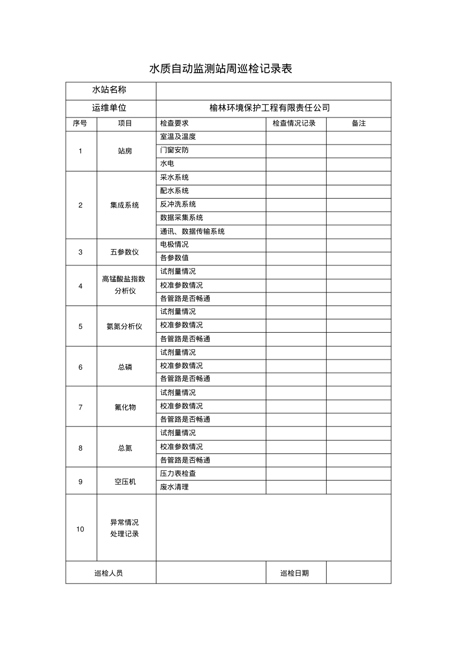 水质自动监测站设备故障维修记录表.pdf_第2页