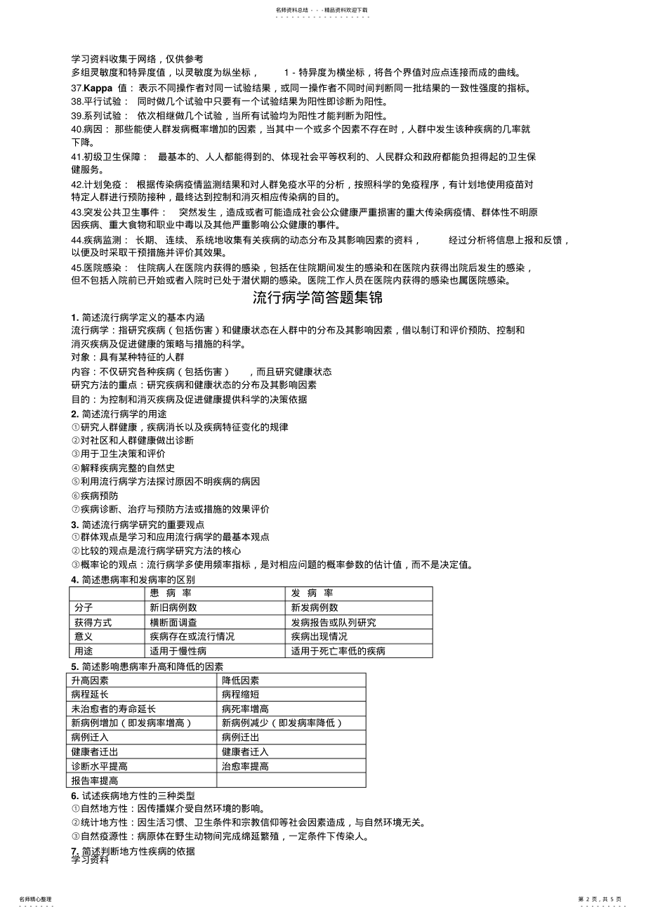 2022年2022年流行病学名词解释和简答题集锦 2.pdf_第2页