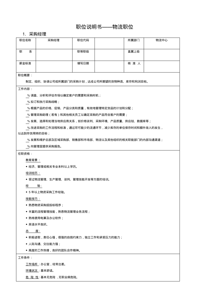 物流职位说明书.pdf_第1页