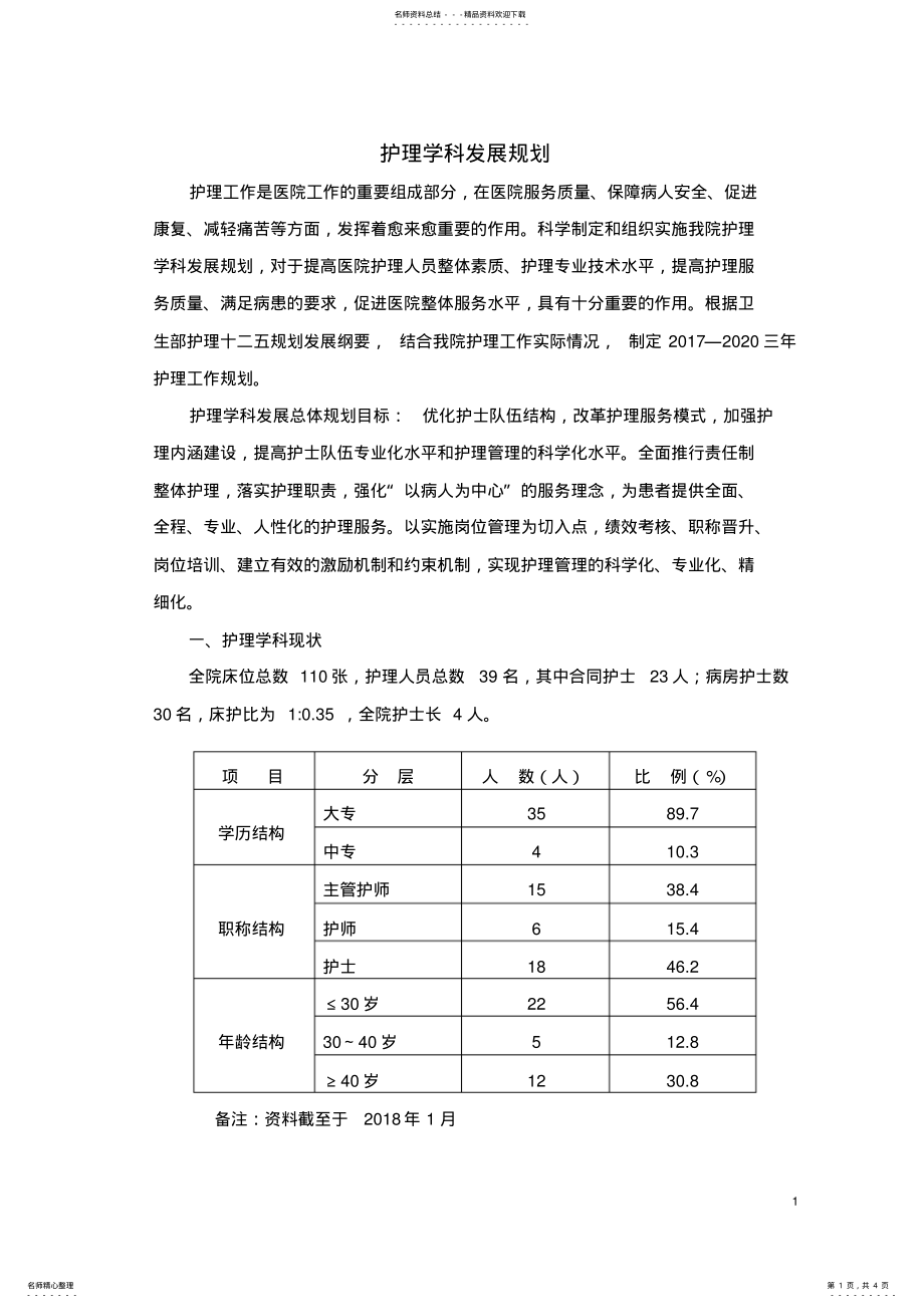 2022年2022年护理学科发展规划 .pdf_第1页