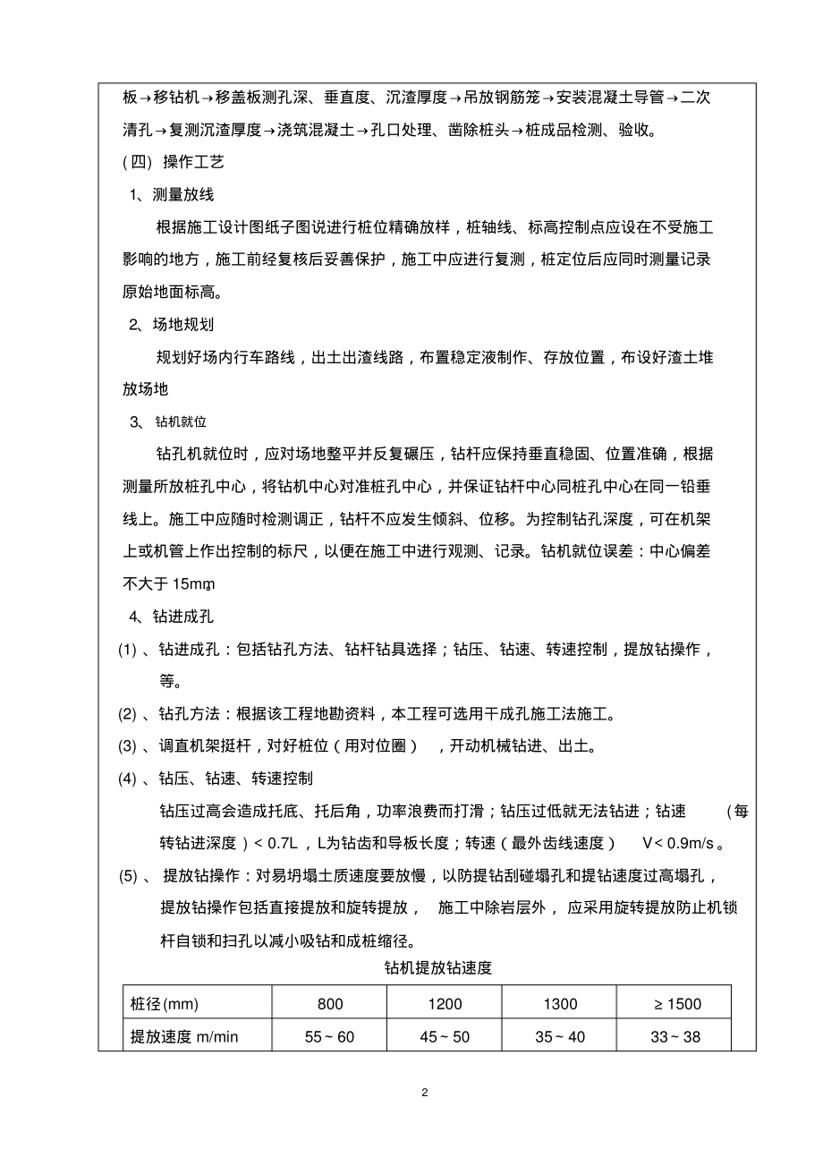 旋挖桩施工技术交底记录(干作业).pdf_第2页