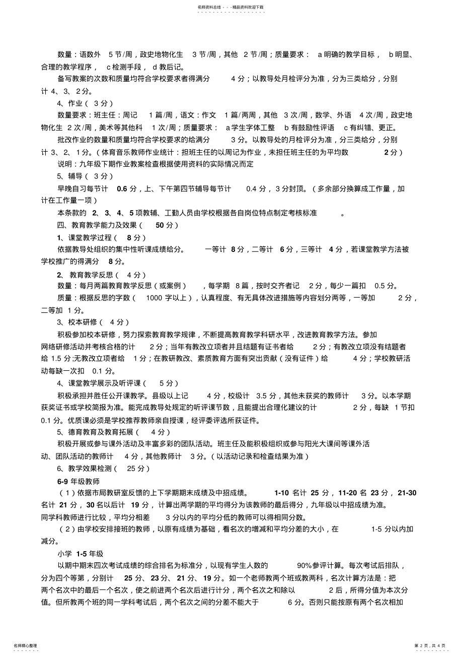 2022年2022年教师考核积分细则 .pdf_第2页