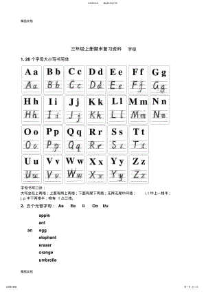 2022年最新三年级上册英语期末总复习资料 .pdf