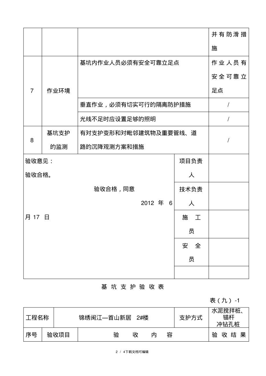 基坑支护验收表.pdf_第2页