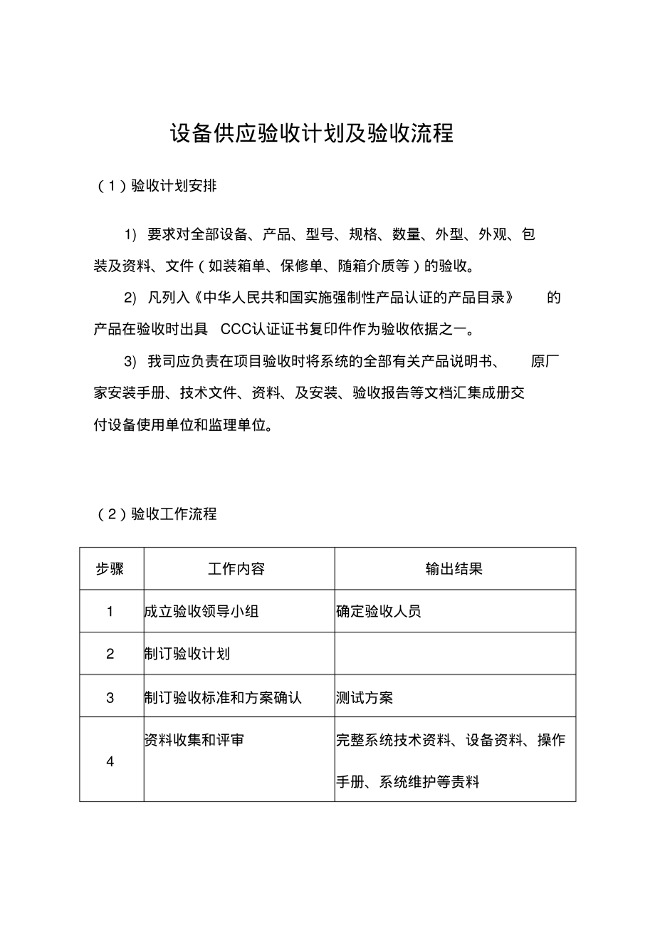 设备供应验收计划及验收流程.pdf_第1页