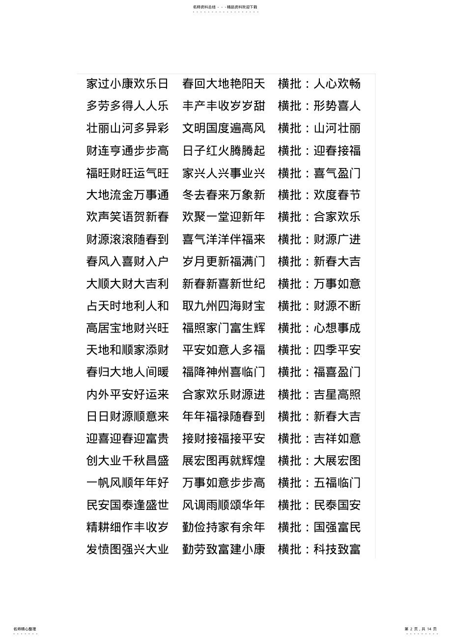 2022年春联大全精选,推荐文档 .pdf_第2页