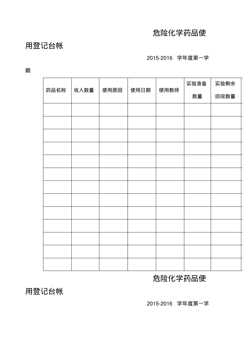 危险化学药品使用登记台帐表.pdf_第1页