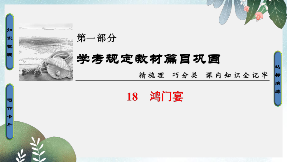 高考语文大一轮复习第1部分学考规定教材篇目巩固18鸿门宴ppt课件.ppt_第1页