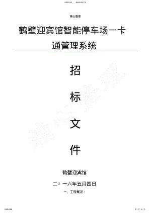 2022年智能停车管理系统招标文件 .pdf